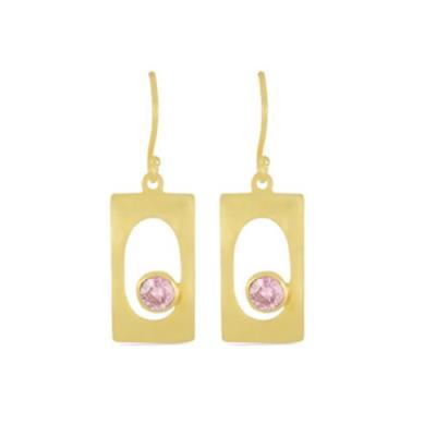 BUY AUTHENTIC PINK AMETHYST GEMSTONE FASHION EARRINGS